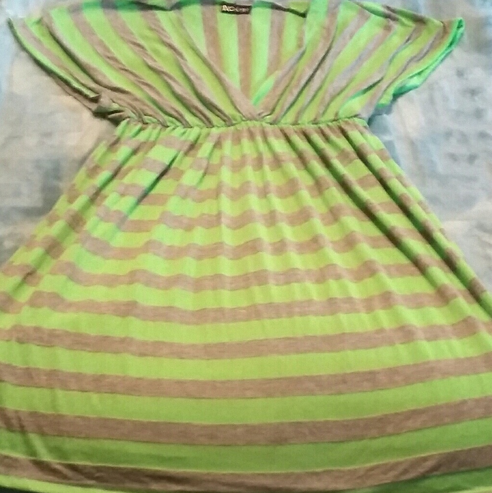 Lime green and grey dress